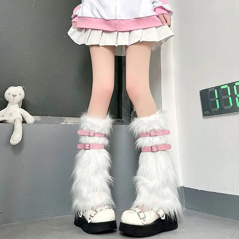 Women's Faux Fur Boot Covers, Harajuku Leg Warmers