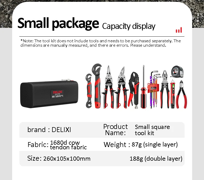 DELIXI ELECTRIC Tool Bag Oxford Cloth Portable Storage Bag, Professional Electrician and Carpenter Repair, Home Storage, HandBag