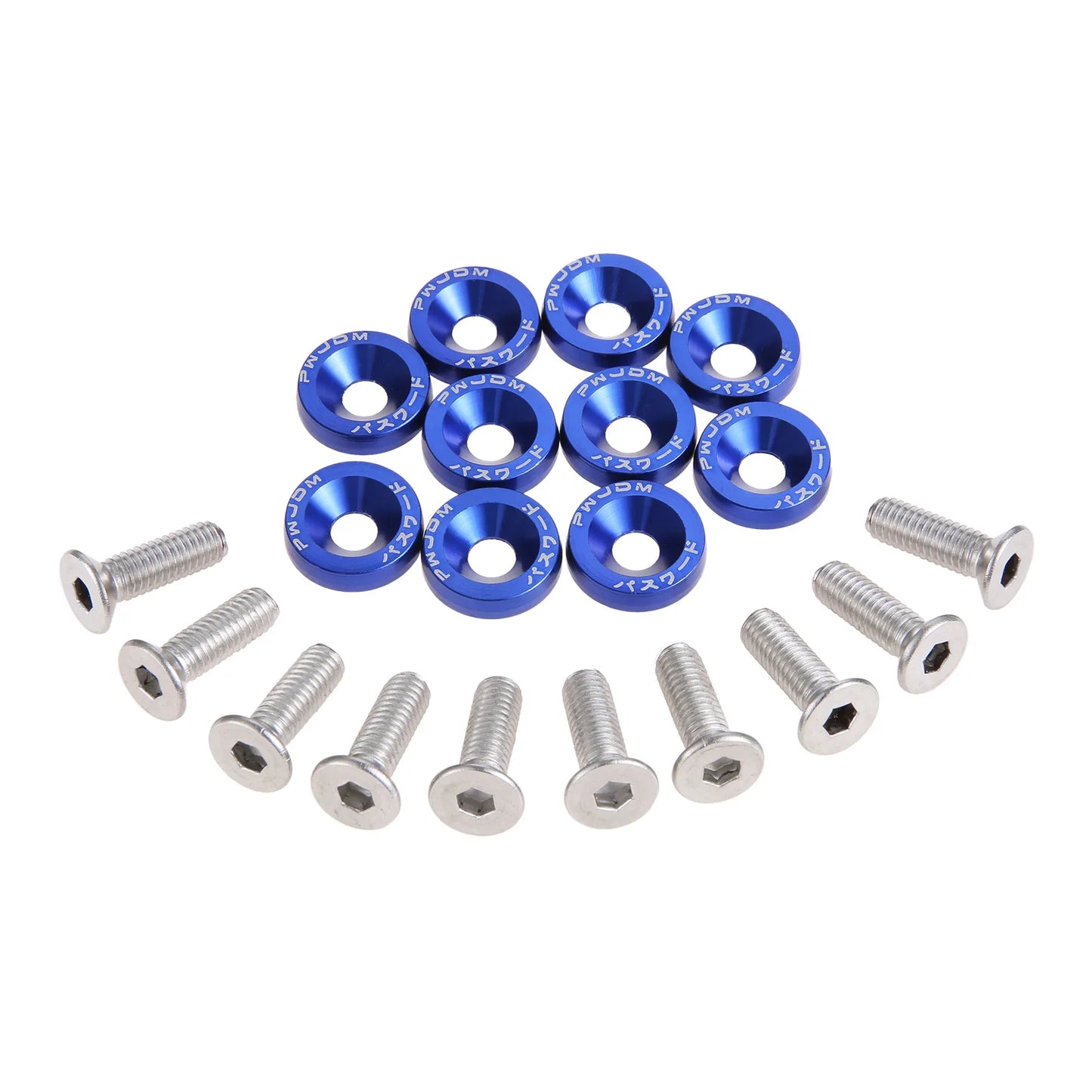 M6 Anodized Aluminum Fender Screw Washers Bolts for Automobile Fender Headlight Bumper Car Modified Fasteners Aluminum