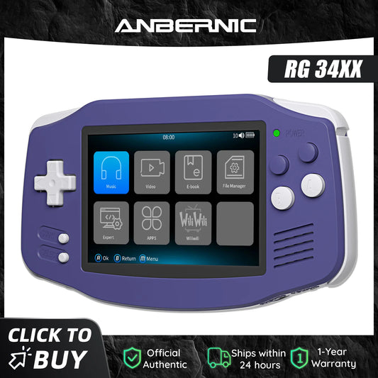 Anbernic RG34XX 64Bit Retro Handheld Game Player 3.4-inch IPS Screen HD-Support TV Portable Game Console 3500mAh streaming Gift