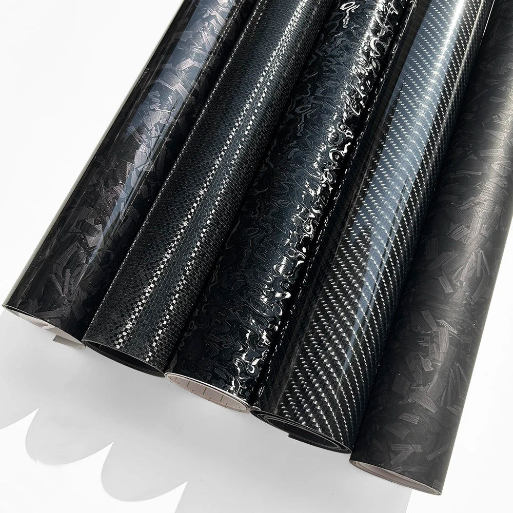 Black Forged Carbon Fiber Vinyl Wrap Cosmic Hex Diamond Ghost Auto Wrapping Film for Car & Motorcycle Interior Exterior Stickers