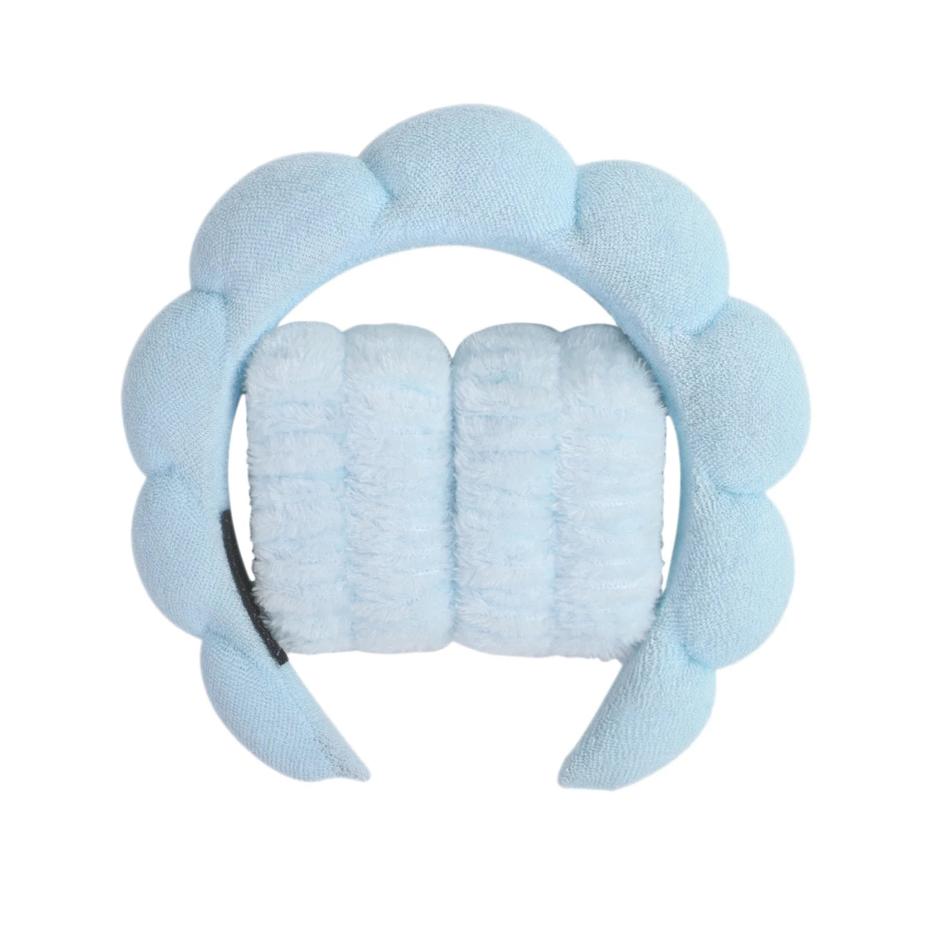 Spa Bubble Headband for Washing Face – Microfiber Puffy Scrunchie Wristband for Skincare & Makeup Routine