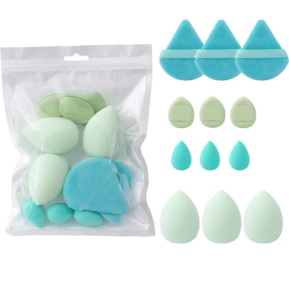12pcs Soft All-Purpose Makeup Sponge Set 4Types Beauty Tools Beauty Egg Dry Wet Dual Use Powder Puff
