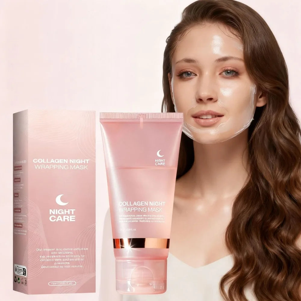 Korean Night Collagen Sleep Mask: Gently Firms, Reduces Puffiness for Refined Contours & Glass-Like Skin, women