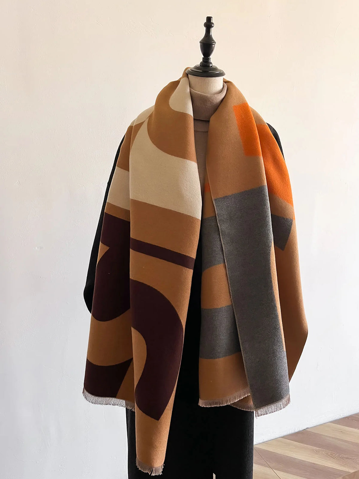 Women's Double-Sided Cashmere-Feel Scarf - Reversible Winter Shawl - photo 8