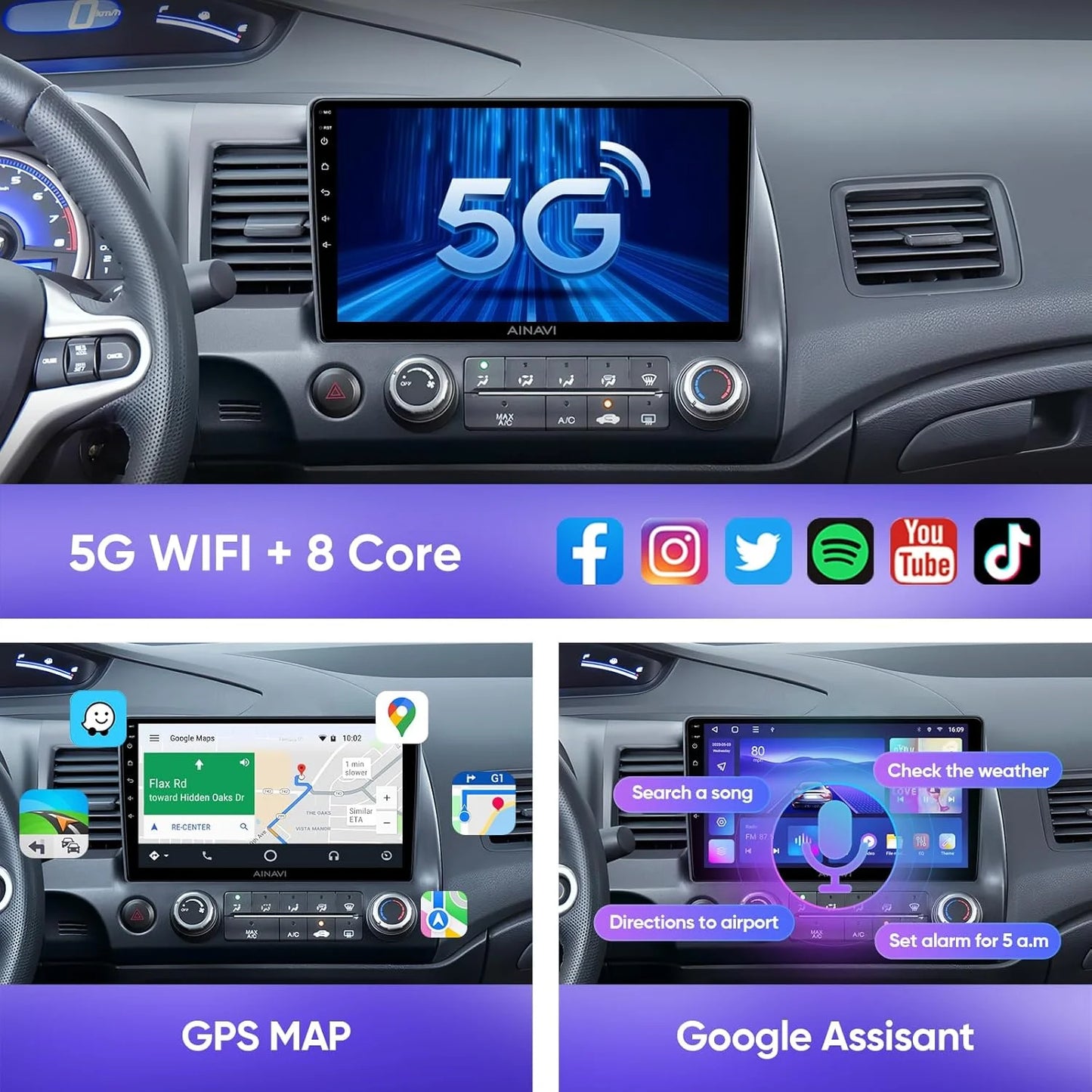 Android 16 Carplay Car Radio For Chevrolet Silverado Impala GMC Yukon Acadia Sierra Navigation GPS Multimedia Player stereo wifi