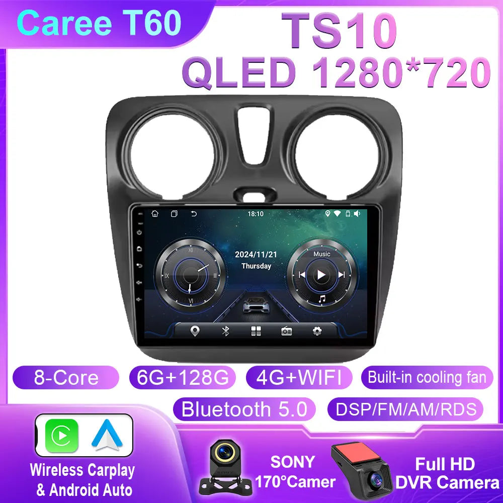 Car Stereo with Apple CarPlay & Android Auto, Compatible with Renault Dokker, Lodgy & Dacia