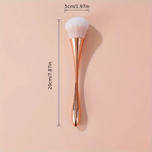 Rose Gold Fan Makeup Brush – Soft Powder & Highlighter Applicator - photo 6