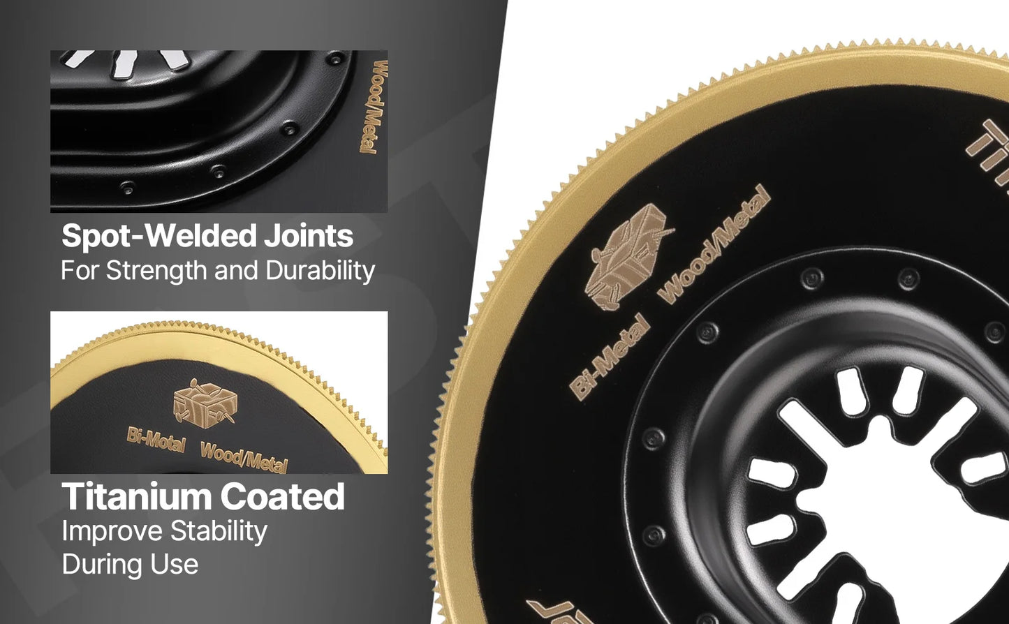 Vearter 2Pc Titanium Oscillating Saw Blades — Metal & Wood Cutting