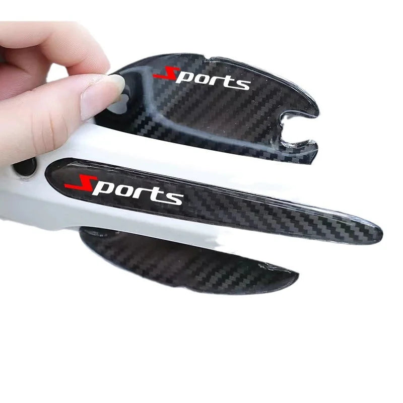 8PCS Car Door Handle Anti-scratch Sticker Carbon Fibre Car Door Bowl Handle Protector Paint Scratch Protection Decorative Cover