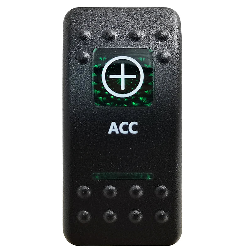 Green LED Rocker Switch - Waterproof SPST & DPDT Options