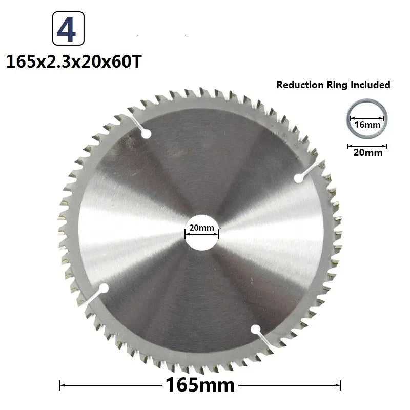 XCAN 165mm TCT Carbide Saw Blade — 24–60T Wood Cutting Disc