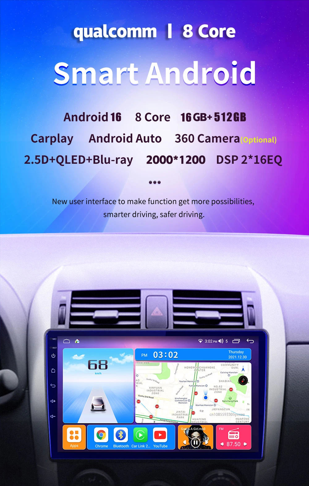 Android 16 Carplay Auto Car Radio Multimedia For Chevrolet Silverado 3 GMTK2 2014 2015 2016 2017 2018 GPS BT 4G Stereo Head Unit