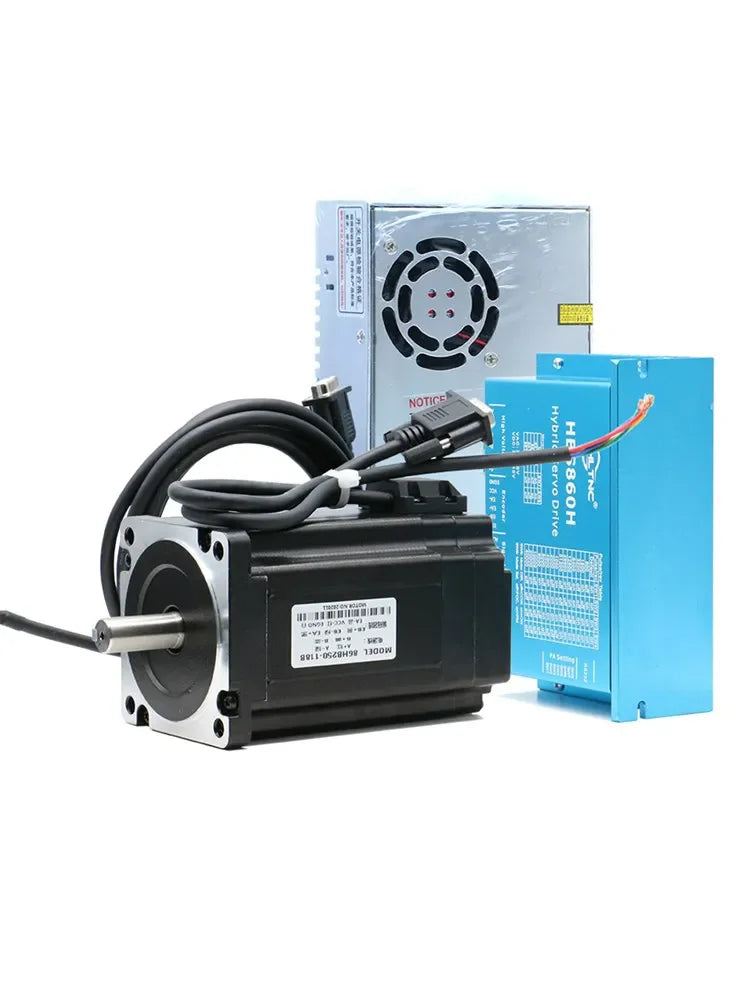 HLTNC CNC Nema 34 Closed Loop Servo Stepper Motor With Encoder Driver Power Supply MACH3 Interface Board 1 3 4 Set for Engraver