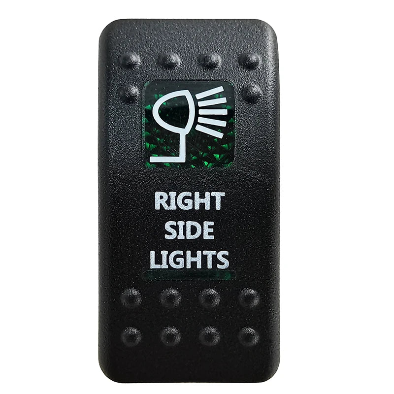 Green LED Rocker Switch - Waterproof SPST & DPDT Options