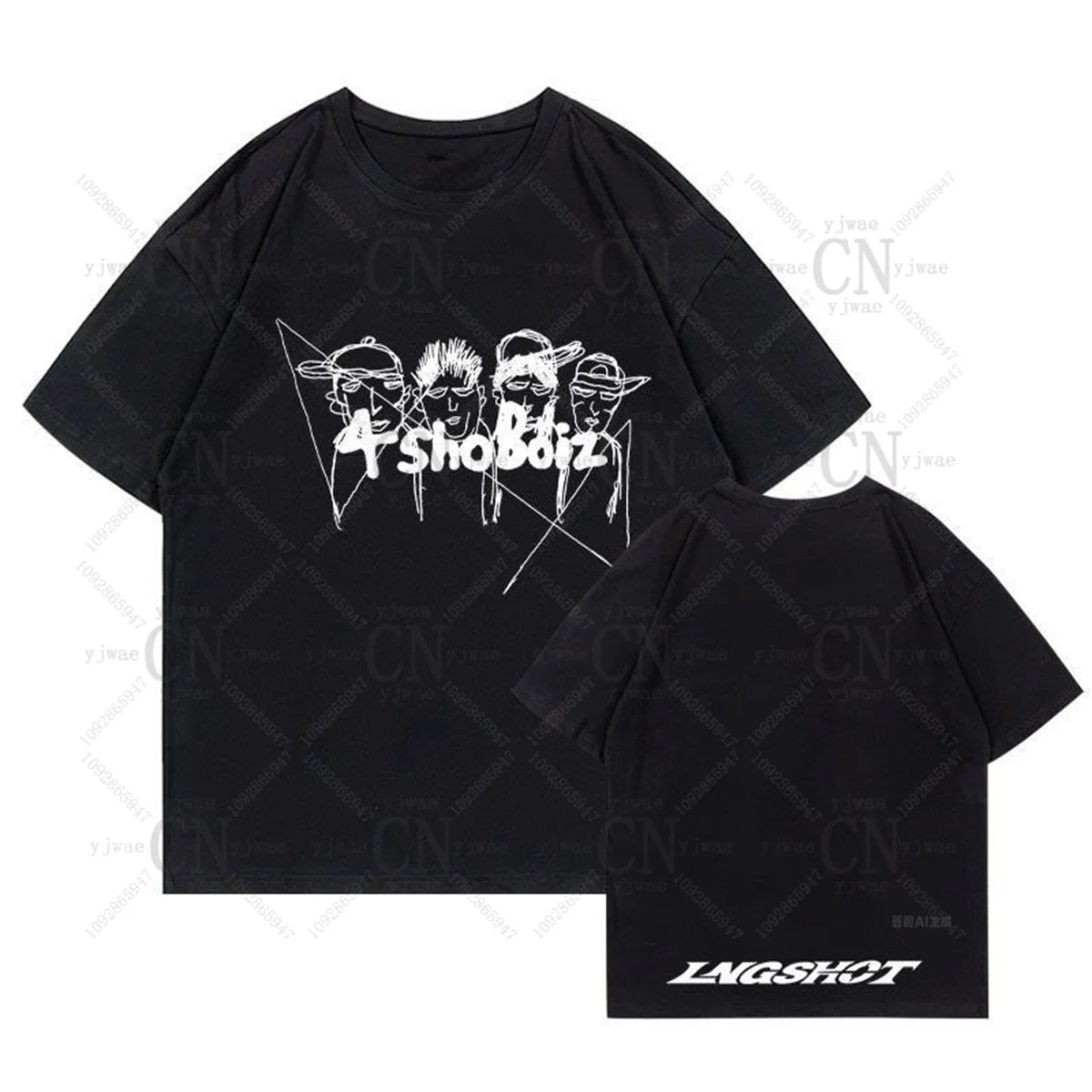 LNGSHOT Member Portrait Graphic T-Shirt Ohyuan Woojin Louis Ryul Kpop Fashion Retro Shirt Summer Men Women Beach T-shirt