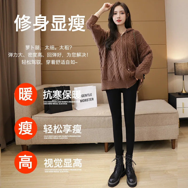 Women's Fleece Lined Leggings - Thick Winter Thermal Pants - photo 2