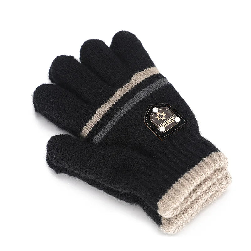 Kids Knit Winter Gloves - Double Layer Gloves for Boys and Girls - photo 2