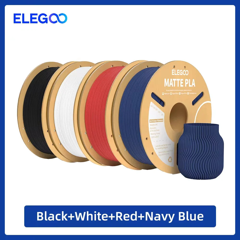 ELEGOO Matte PLA Filament 1KG,1.75mm FDM 3D Printer Filament Dimensional Accuracy +/- 0.02mm, 1kg Carboard Spool (2.2lbs)