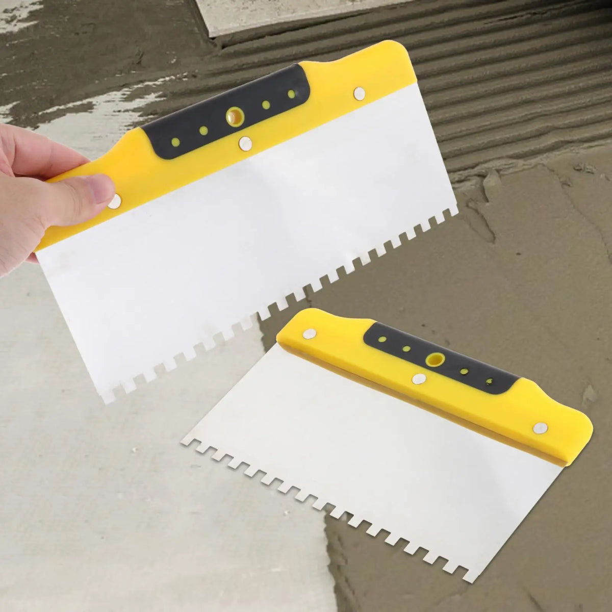 Notched Stainless Steel Trowel for Tile Adhesive and Grout - view 5