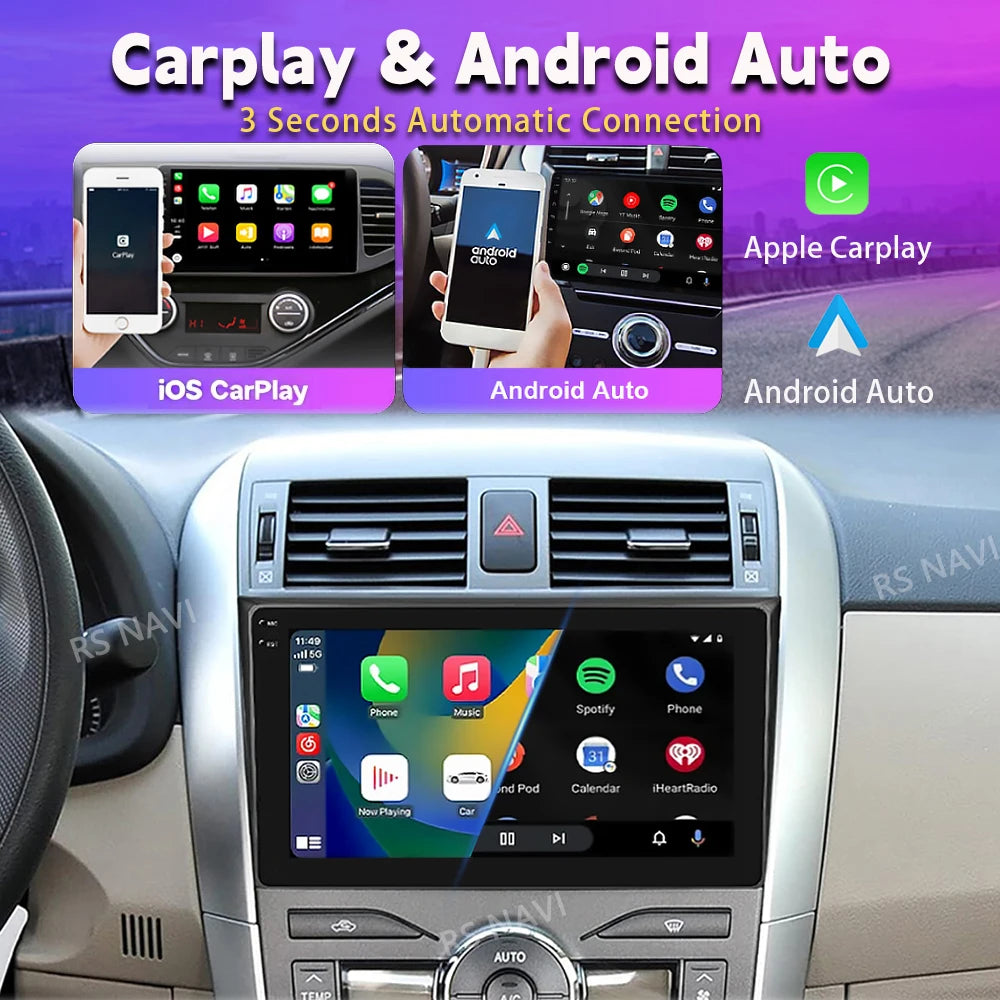 Android 16 Car radio Navigation Multimedia Player For Toyota Corolla 2006 2007 2008 2009 2010 2011 2012 2013 Carplay Auto Stereo