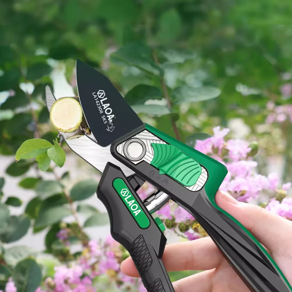 LAOA SK5 Garden Pruning Scissors – Hardened Blade Shears for Fruit, Flowers & Branches