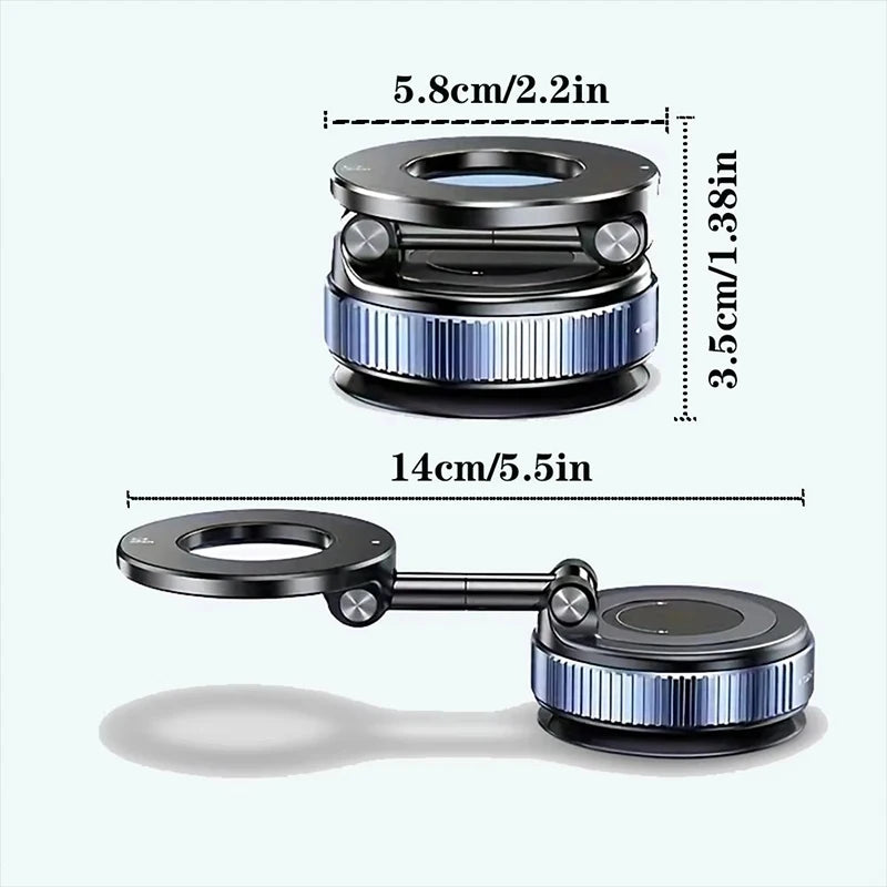 360° Magnetic Car Phone Holder – MagSafe Compatible, Vacuum Suction, 16-Magnet Mount | Universal 4.7"+ | Dashboard & Windshield