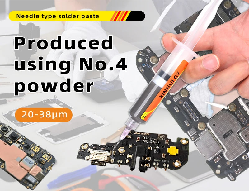 Lead-containing and 181-degree silver-bearing solder paste for syringe soldering, applied in SMT (Surface Mount Technology) chip