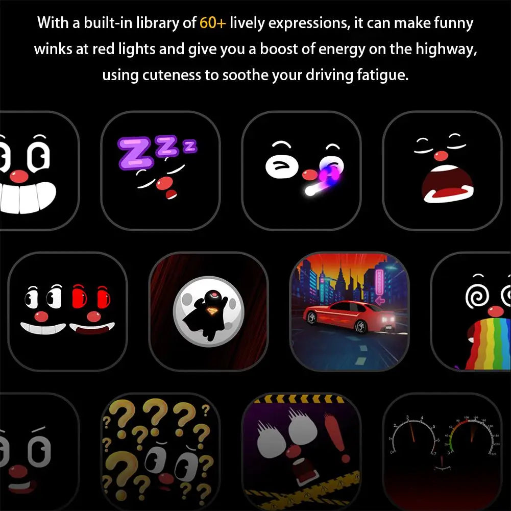 Interactive Car Dashboard Robot Companion — Touchscreen Face, 60+ Expressions, Sound Effects