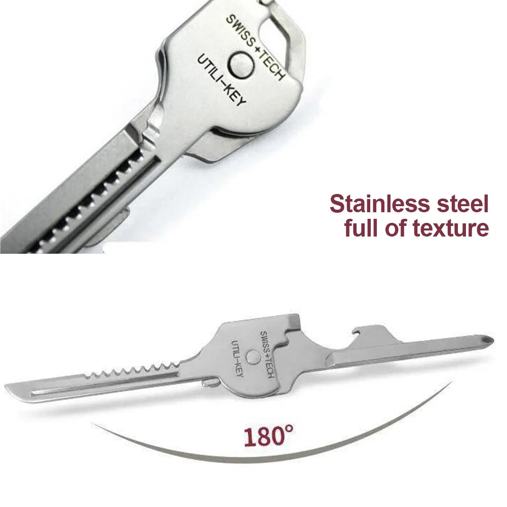 Multi Function Pocket Tool 6 In 1 Keychain Screwdriver Bottle Opener EDC Utility Outdoor Survival Rescue Folding Plier KeyRing