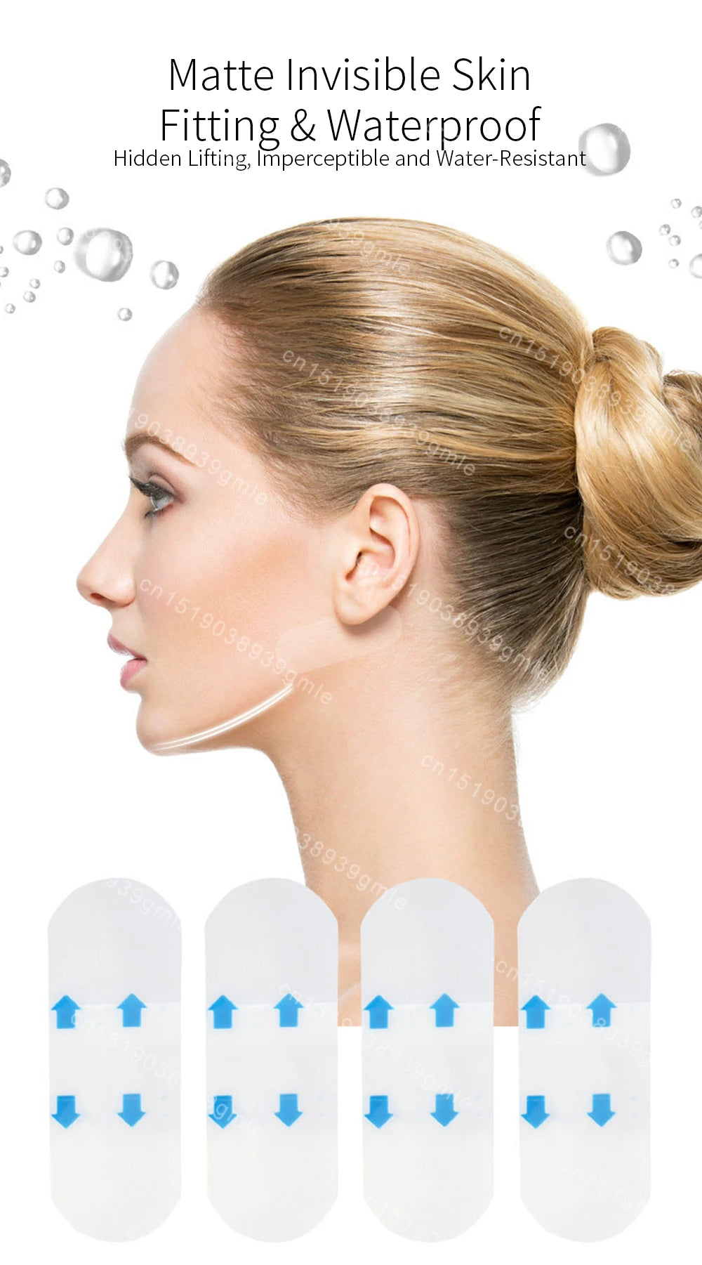 40Pcs/10Sheets V Lift Face Sticker Invisible Makeup Adhesive Lift Face Tape Slim Patch Breathable Sticker Lifting Tighten Chin