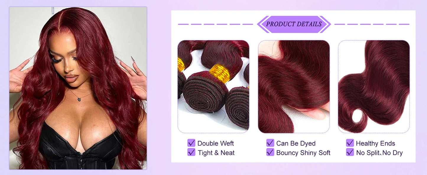Colored Blonde 613 Human Hair Bundles 30 Inch Honey Blonde Body Wave Bundles 100% Unprocessed Raw Human Hair Extensions Bundles