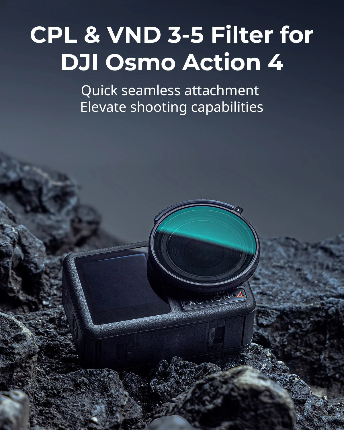 SmallRig CPL & VND 3-5 Filter for DJI Osmo Action 4 Combining ND8 ND16 ND32 CPL Fiter into One, Multicoated HD Optical Glass4941