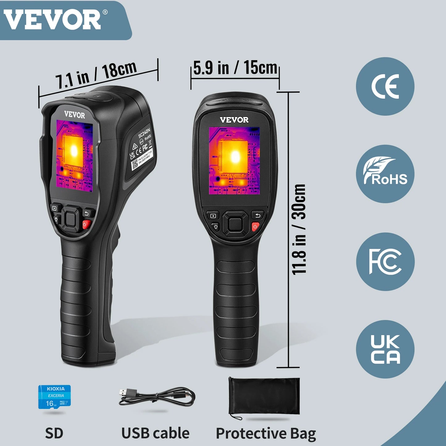 SucceBuy SC240 Handheld Thermal Imaging Camera — 240x180 IR, 20Hz, 16GB