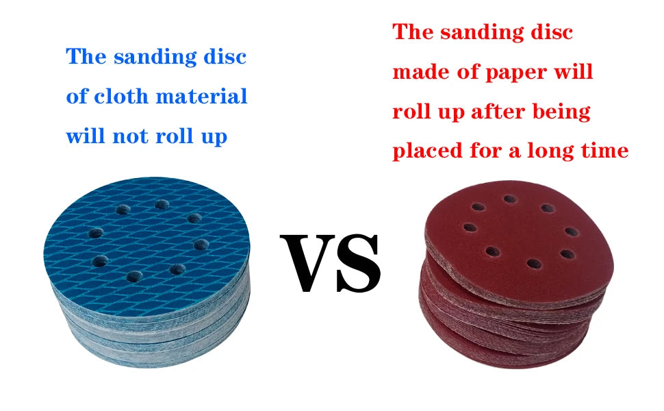 10pcs Sander Sandpaper 5 Inch 8 Hole Sanding Disc Hook  Pads Sand Paper for Wood Metal Blue Aluminum Oxide Anti Blocking Discs