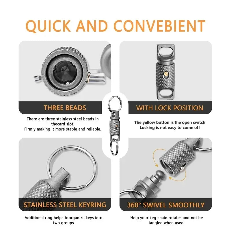 Titanium Alloy Mini Keychain Portable Quick Dismantling Durable Household Outdoor EDC Tool