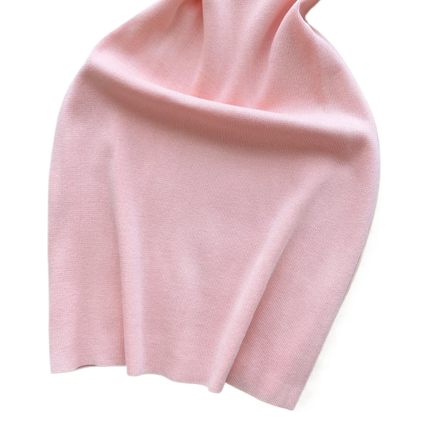 Pink Detachable Scarf Mini Dress Women's Sleeveless Sundress V-Neck Side Slit Stretchy Ribbed Knit Bodycon Casual Party Dress