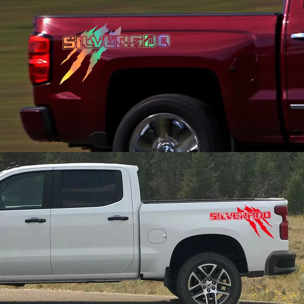 Car Sticker For Chevrolet Silverado 1500 2500 Z71 S10 Pickup Truck Bed Graphics Claw Styling Decor Cover Decal Auto Accessories