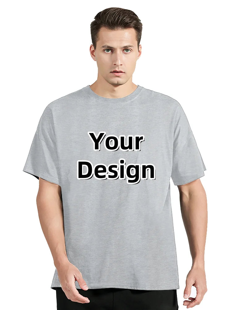 Men's Custom T-shirt With Your Own Logo Tshirt Text And Photo Printed On The Front And Back T Shirt Custom Gift Tees Clothing