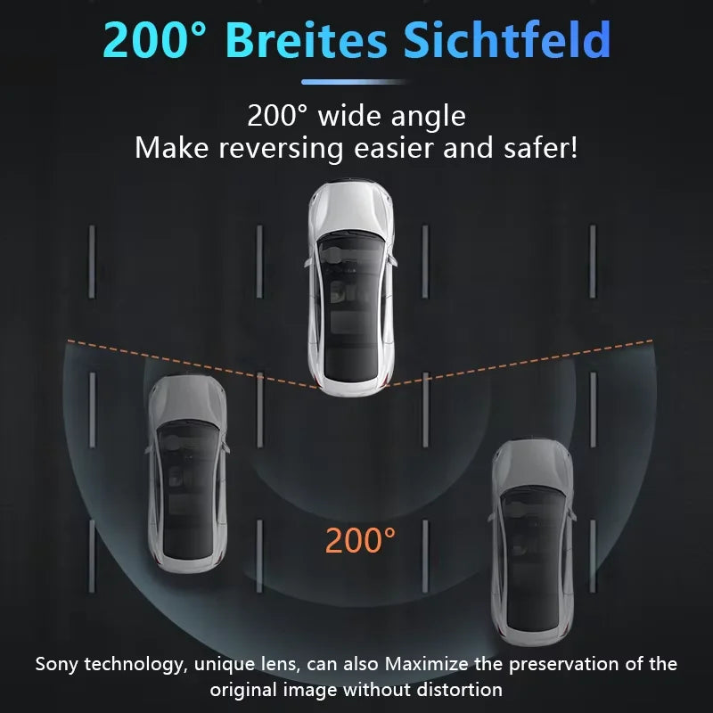AHD 1080P Car Rear-View Backup Camera (200° Fisheye, Night Vision)