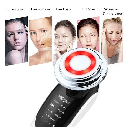 7 in 1 Facial Lifting Machine EMS Microcurrent Multifunctional Facial Slimming Device LED Photon Anti-Aging