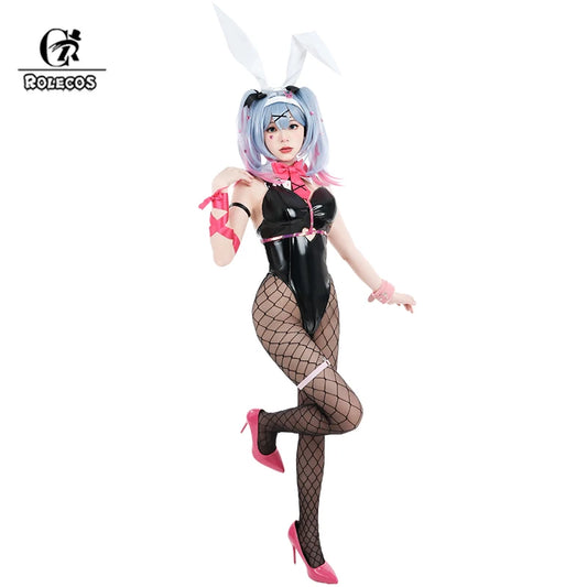Bunny Jumpsuit Costume - PU Leather Halloween Cosplay Outfit for Women