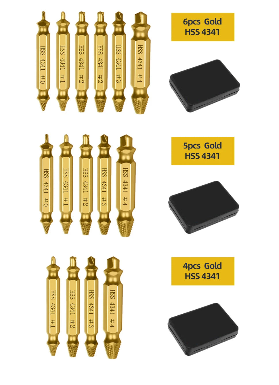 TOOLEYE Damaged Screw Extractor Set Center Drill Bit Set Woodworking Tools Broken Bolt Extractor Bolts Screws Remover Extractor