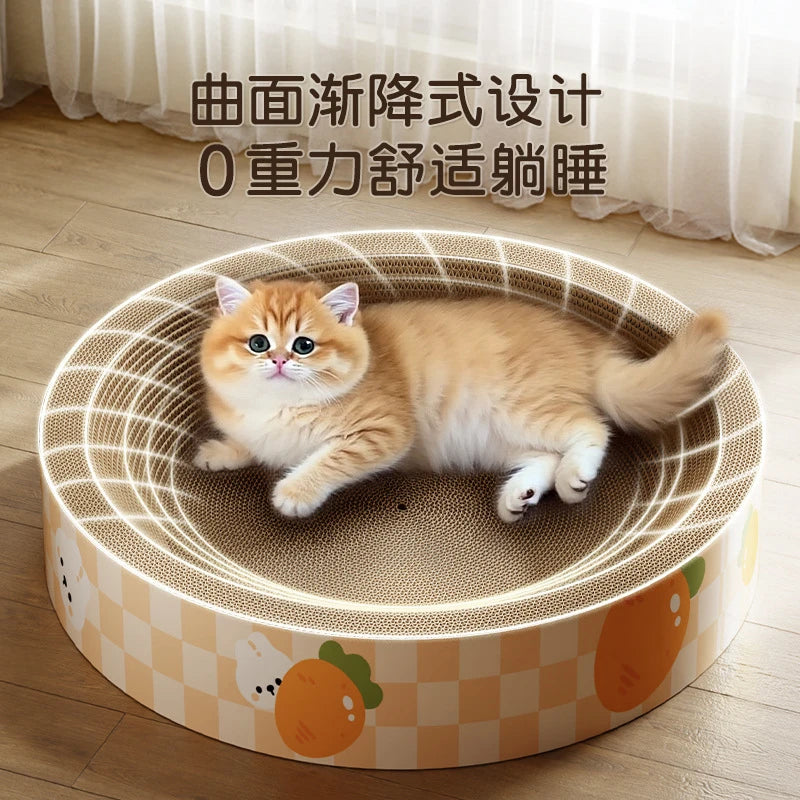 Round Cat Scratching Bed - Scratcher & Nap Spot in One – photo 4