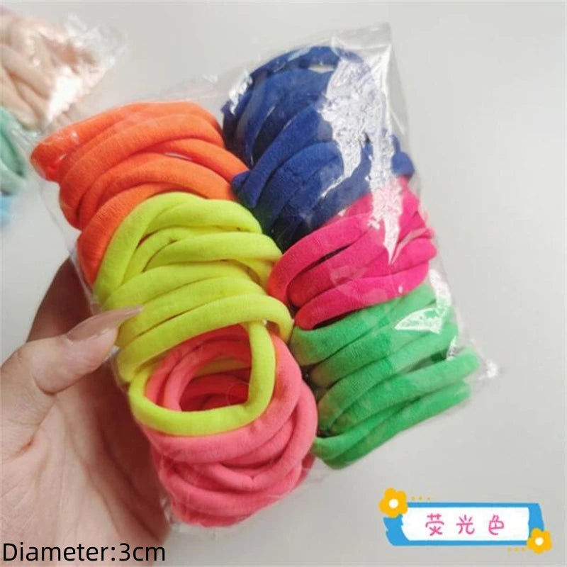 50pcs Black Elastic Hair Band Leagues Ties Colets Scrunchies Springs Gum Accessory For Girl Women No Damage Pigtails Holder Set