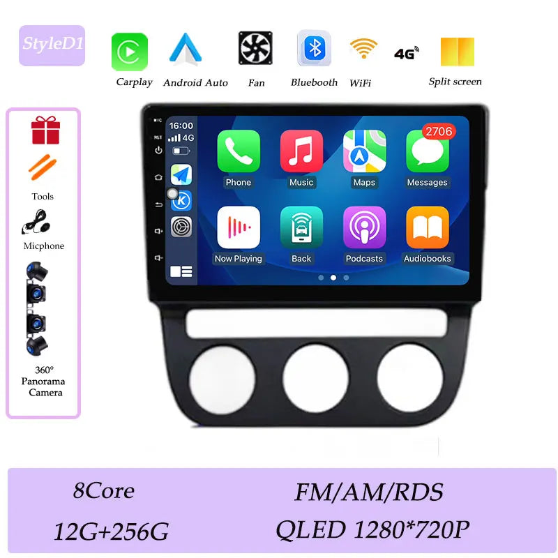 Android Car Stereo for VW Golf Mk5, Jetta GLI, Rabbit 1K (2006–2010) — CarPlay, GPS, DSP, Split Screen