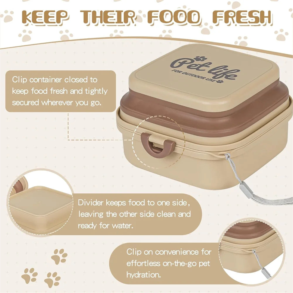 2-in-1 Travel Dog Bowl with Lid - Food & Water Feeder – photo 5