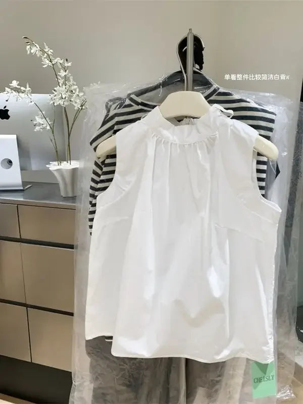 Women's Bow Tie Collared Blouse - Loose Sweet Summer Top - photo 2