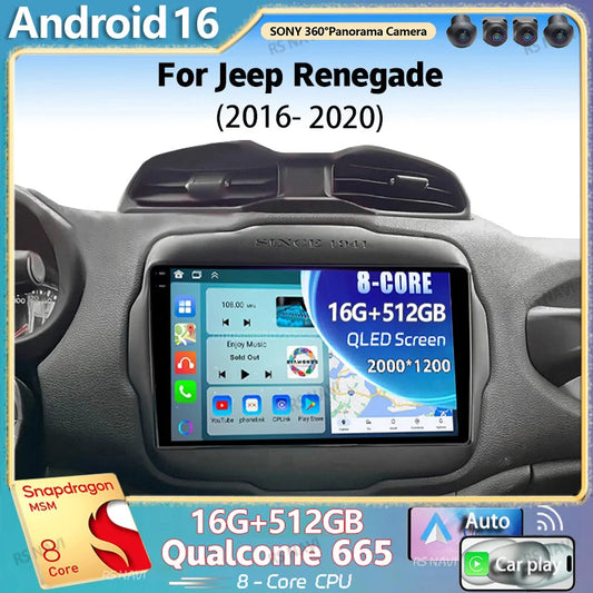 Car Stereo with Apple CarPlay & Android Auto, Compatible with Jeep Renegade