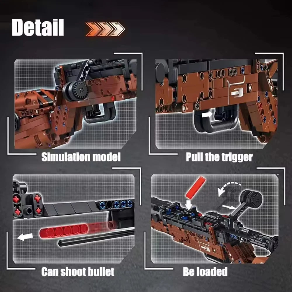 City Technical Police Military Toy Gun Sniper Rifle Building Blocks 98K Assault Rifle Assembly Brick Toy for Kids Christmas Gift